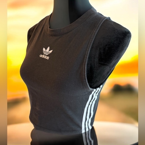 Adidas three stripe crop tank size small - Picture 1 of 4